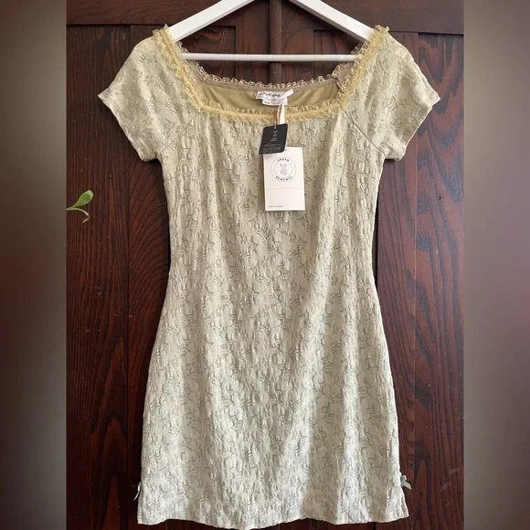 Urban Renewal Light Green Stretch Lace Mini Dress - Picture 7 of 8